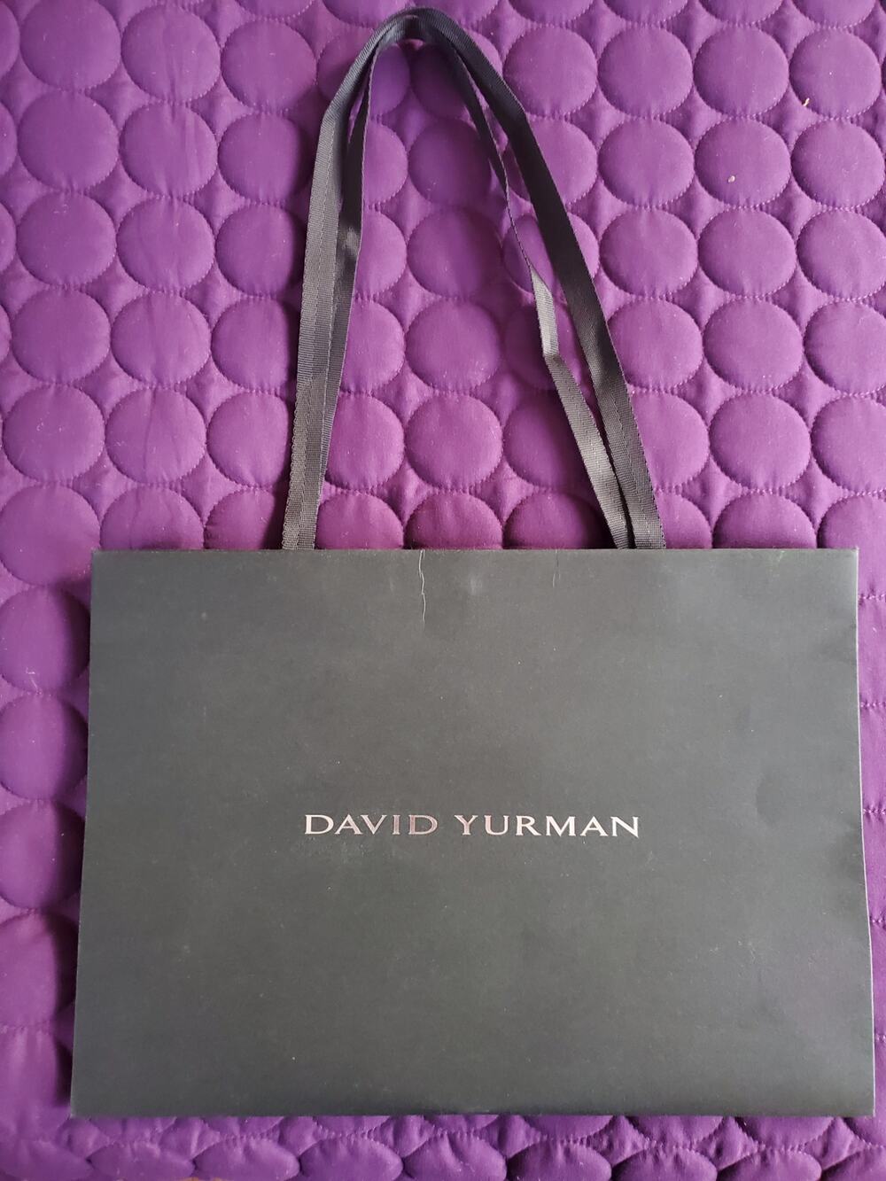 David Yurman  13" x 4" x 4” Black XL Paper Gift Shopping Bag  ONE